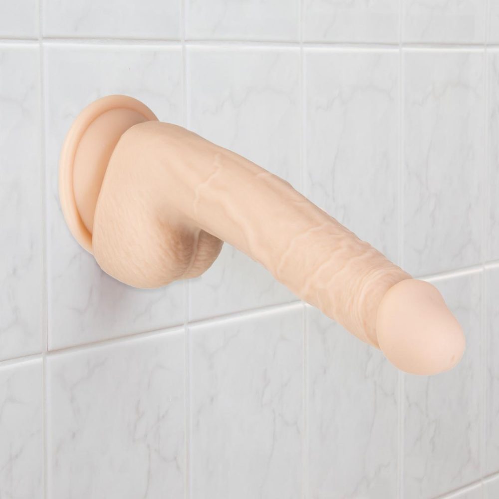 Realistic Dildos | – Tristan 9.4" Silicone Suction Cup Dildo With Balls – Vanilla