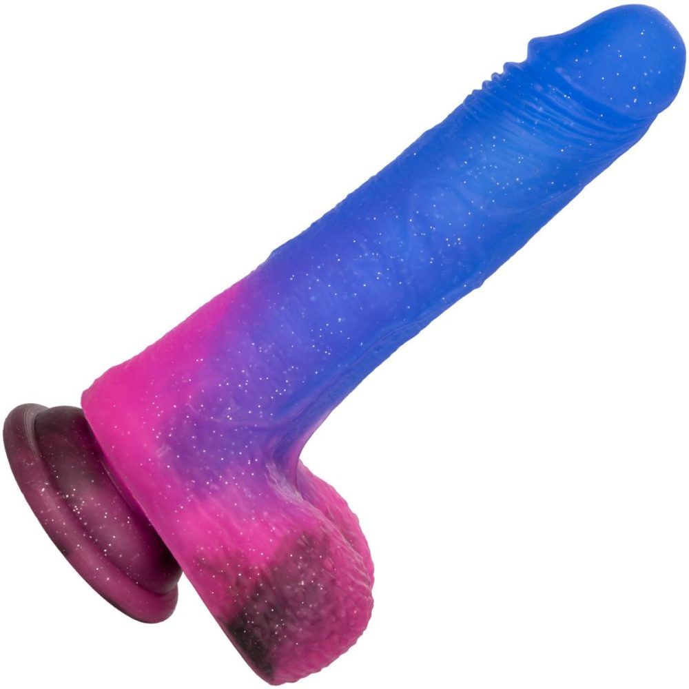 Realistic Vibrators | Naughty Bits Ombré Hombre Silicone Vibrating Suction Cup 7.25" Dildo by