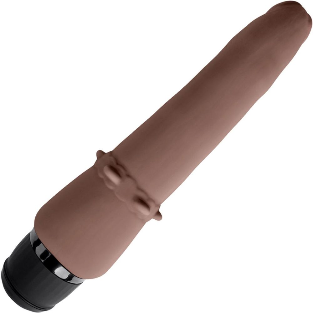 Realistic Vibrators | Slim Anal Realistic Silicone Waterproof Rechargeable 7" Vibrator – Chocolate