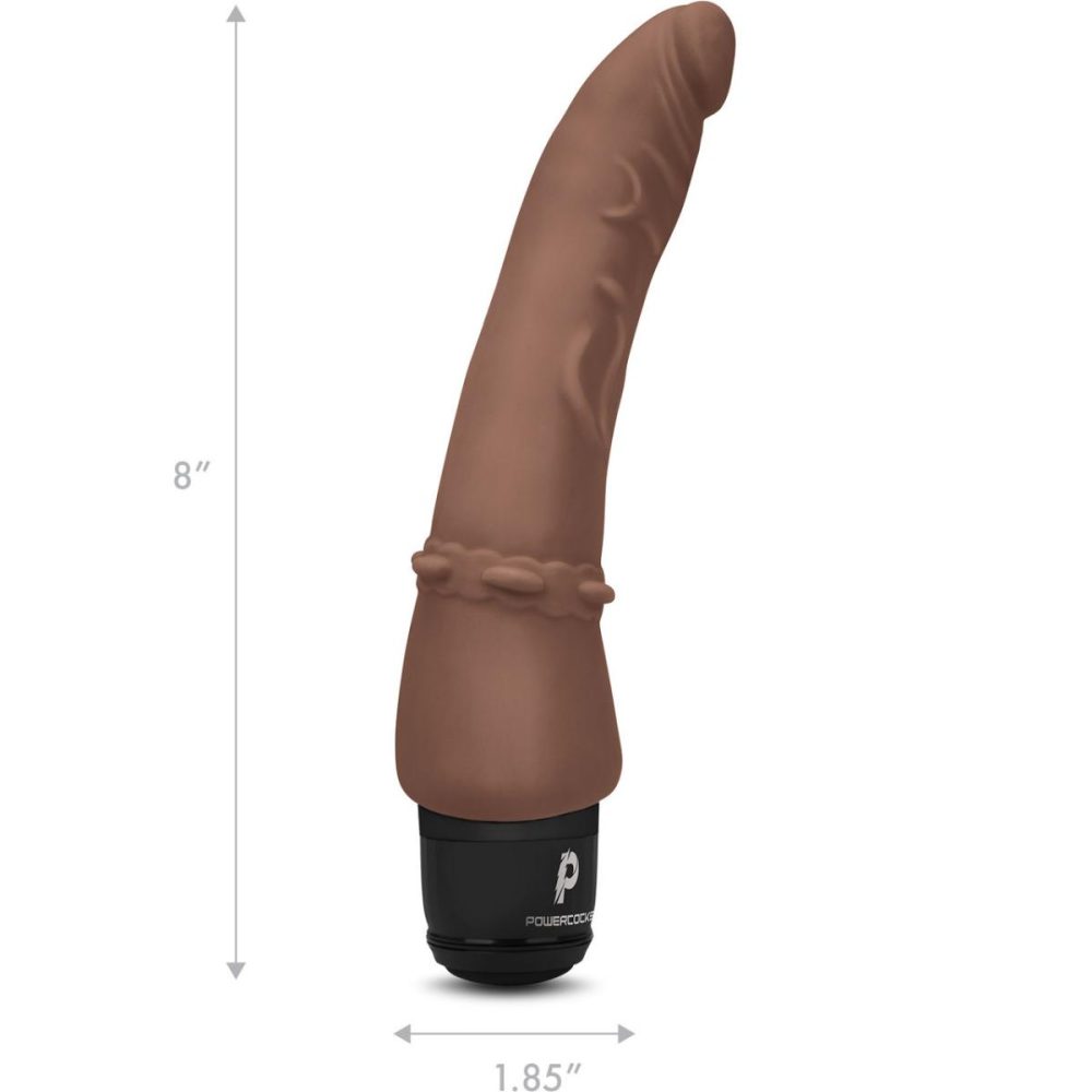 Realistic Vibrators | Slim Anal Realistic Silicone Waterproof Rechargeable 7" Vibrator – Chocolate