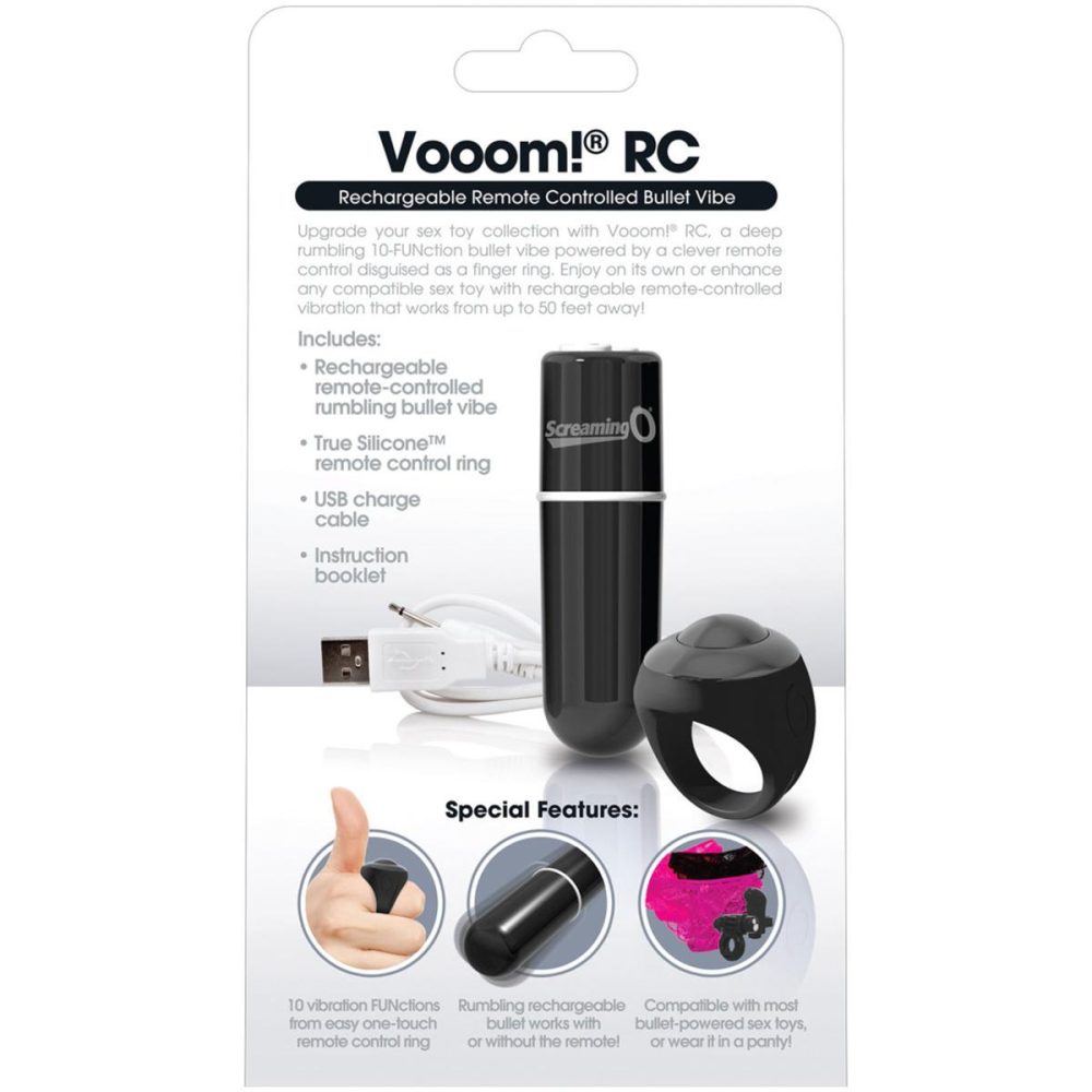 Remote Control Vibrators | Charged Vooom Rechargeable 10 Function Remote Control Vibrator – Black