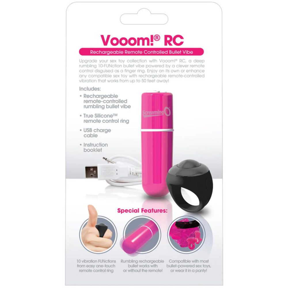 Remote Control Vibrators | Charged Vooom Rechargeable 10 Function Remote Control Vibrator – Pink