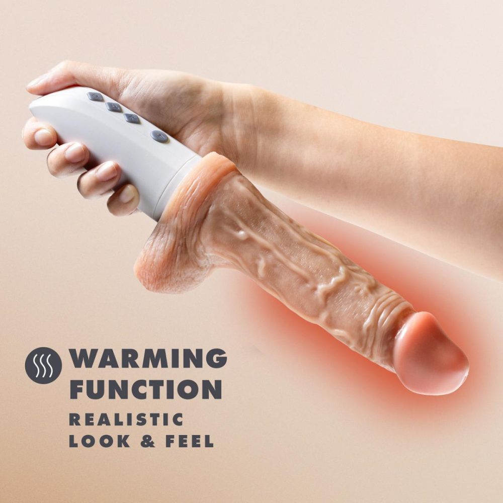 Remote Control Vibrators | Dr. Skin Dr. Hammer 7" Thrusting, Vibrating, Warming Dildo With Suction Cup, Handle & Remote