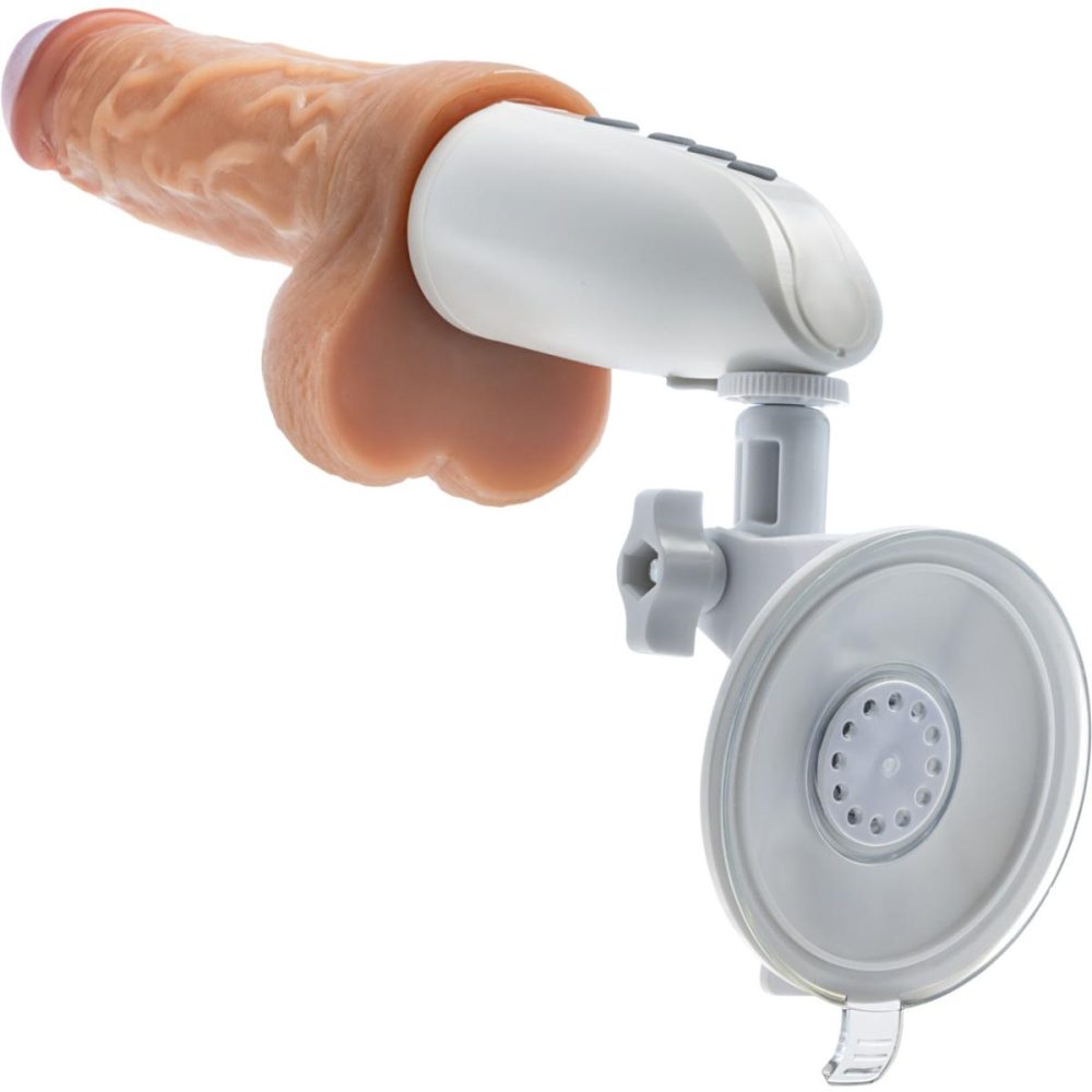 Remote Control Vibrators | Dr. Skin Dr. Hammer 7" Thrusting, Vibrating, Warming Dildo With Suction Cup, Handle & Remote