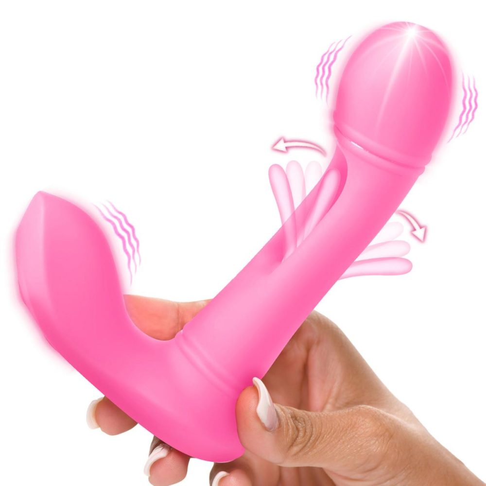 Remote Control Vibrators | Flickers G-Flick Rechargeable Silicone Flicking G-Spot Vibrator With Remote – Pink