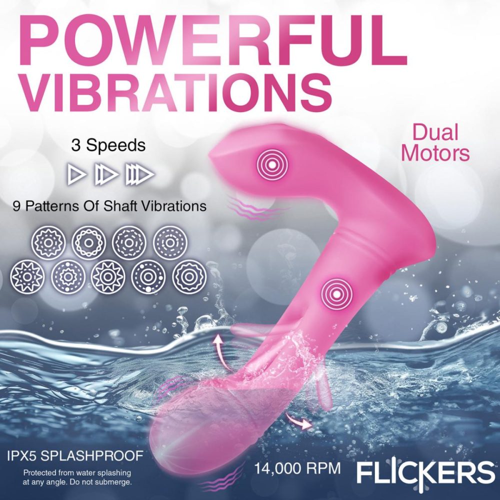 Remote Control Vibrators | Flickers G-Flick Rechargeable Silicone Flicking G-Spot Vibrator With Remote – Pink