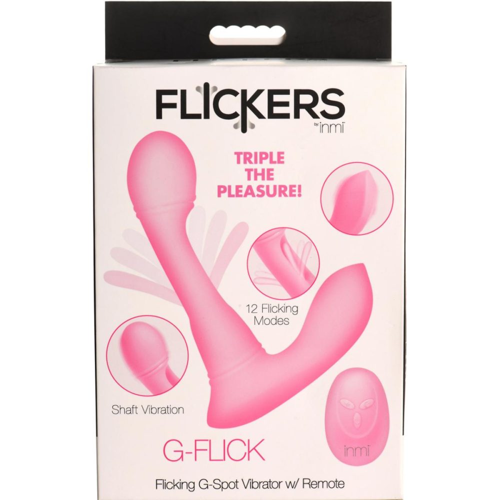 Remote Control Vibrators | Flickers G-Flick Rechargeable Silicone Flicking G-Spot Vibrator With Remote – Pink