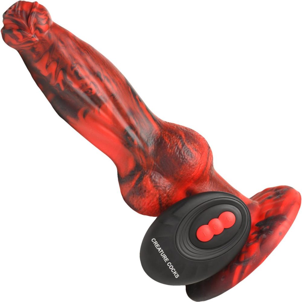 Remote Control Vibrators | Hell Wolf Rechargeable Thrusting & Vibrating Silicone Suction Cup Dildo With Remote