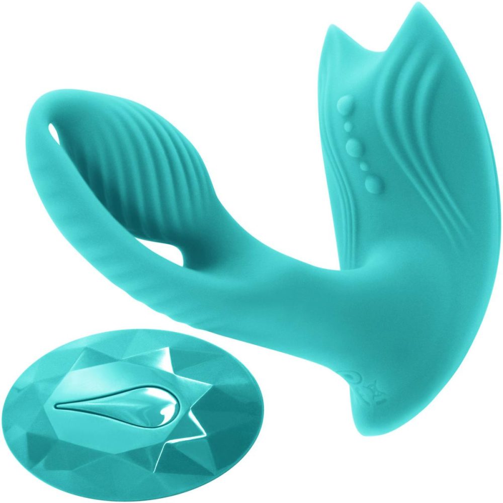 Remote Control Vibrators | Inya Bump-N-Grind Silicone Warming Dual Stimulation Vibrator With Remote – Teal