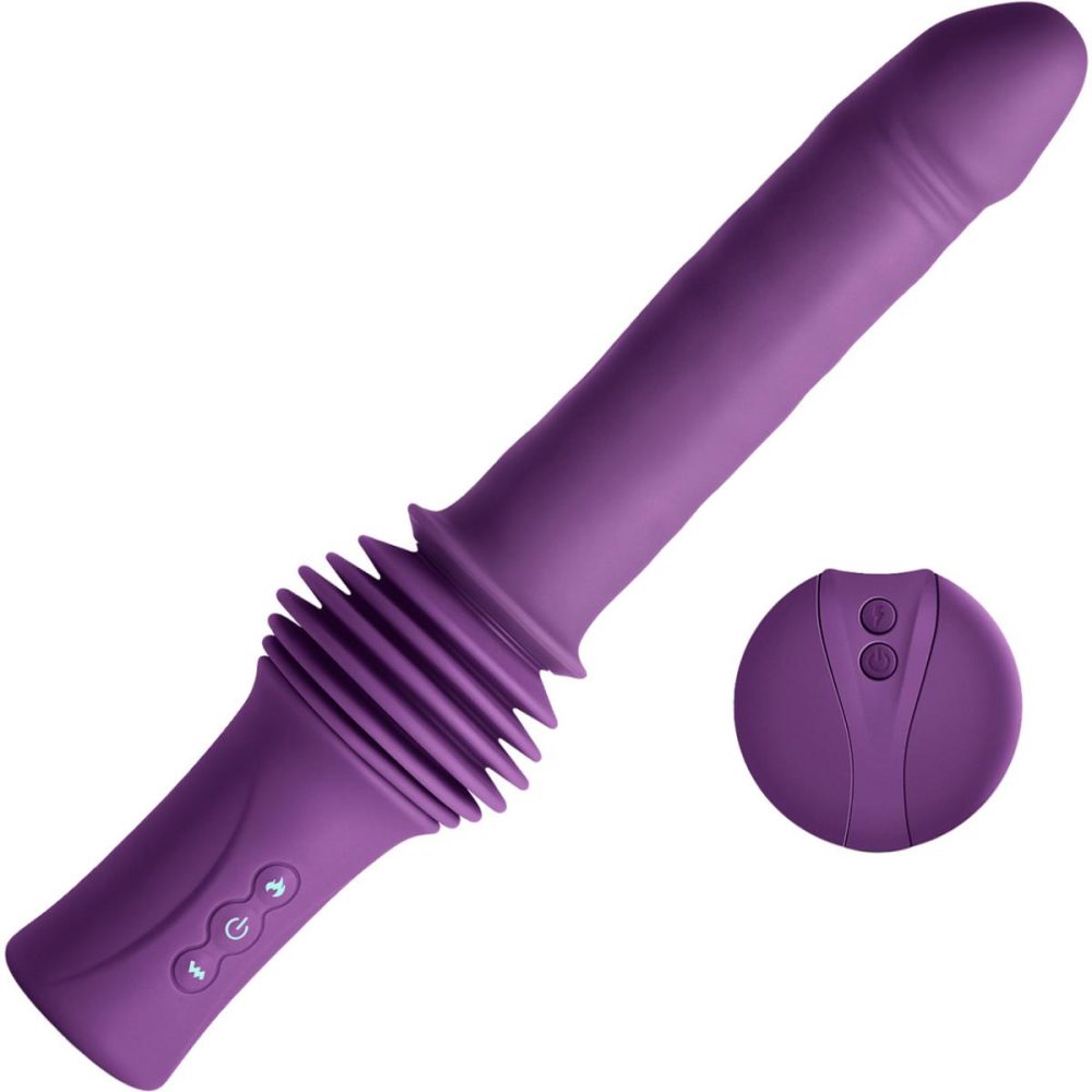 Remote Control Vibrators | Inya Super Stroker Thrusting Silicone Vibrator With Warming Feature, Suction Mount & Remote – Purple