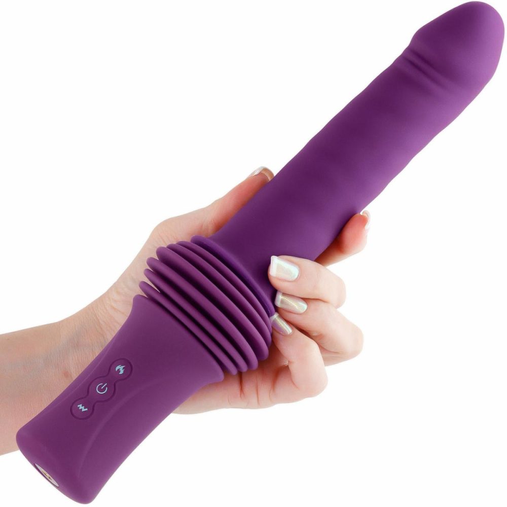 Remote Control Vibrators | Inya Super Stroker Thrusting Silicone Vibrator With Warming Feature, Suction Mount & Remote – Purple