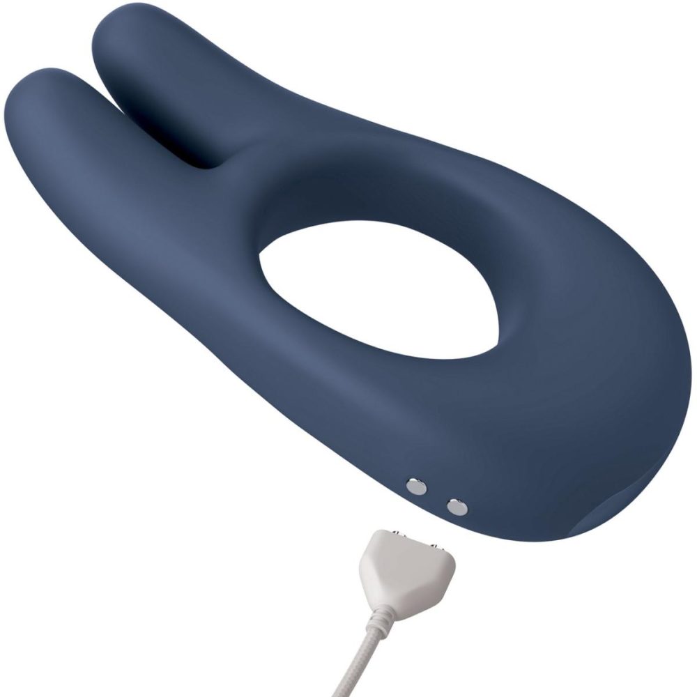 Remote Control Vibrators | JimmyJane Deimos Rechargeable Waterproof Silicone Dual Vibrator Cock Ring With Remote – Blue