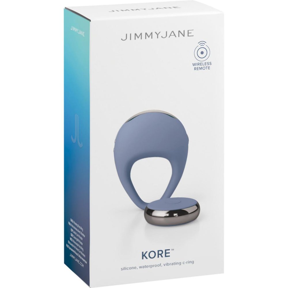 Remote Control Vibrators | JimmyJane Kore Rechargeable Waterproof Silicone Vibrating Cock Ring With Remote – Blue