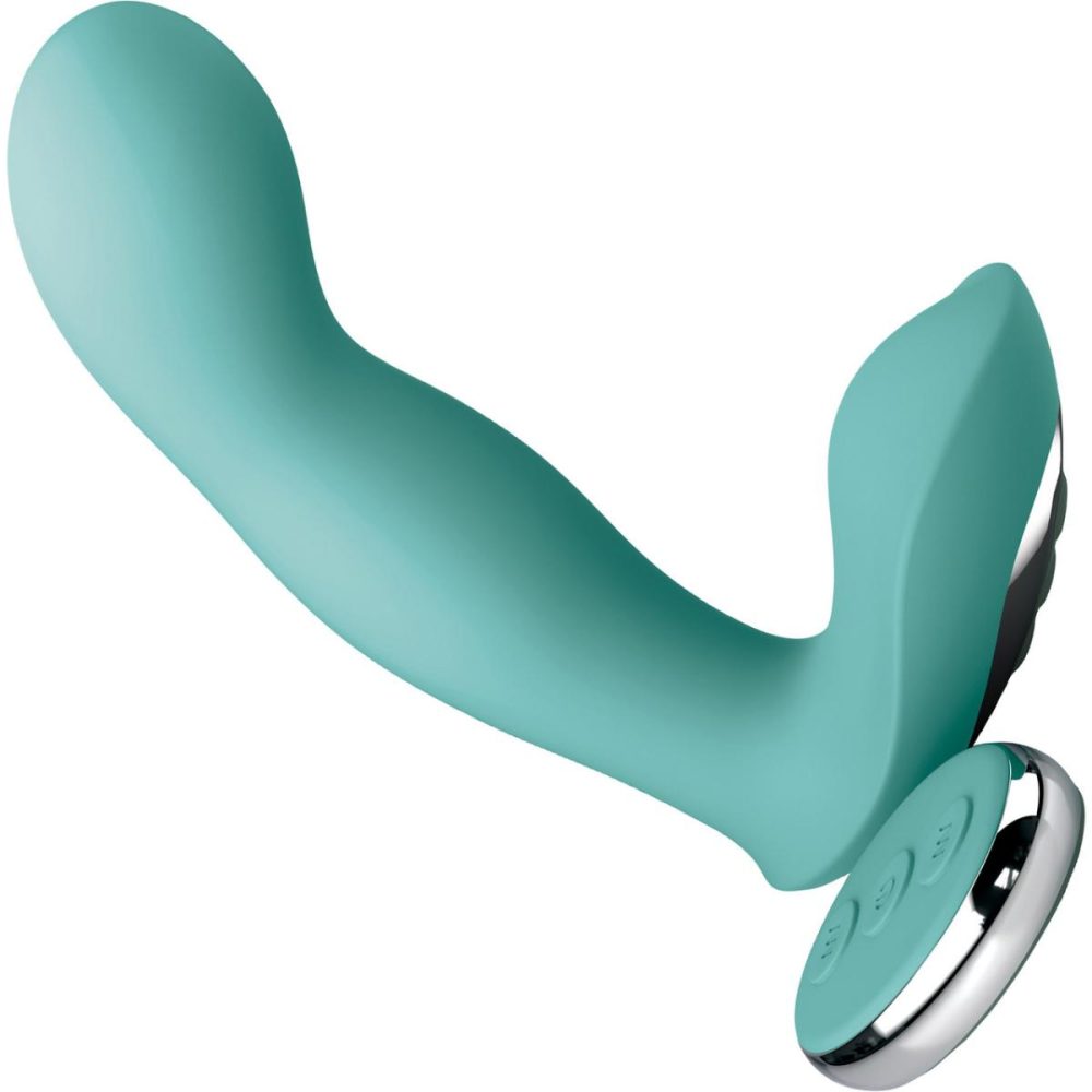 Remote Control Vibrators | JimmyJane Pulsus G-Spot Rechargeable Silicone Dual Stimulation Vibrator With Remote – Teal