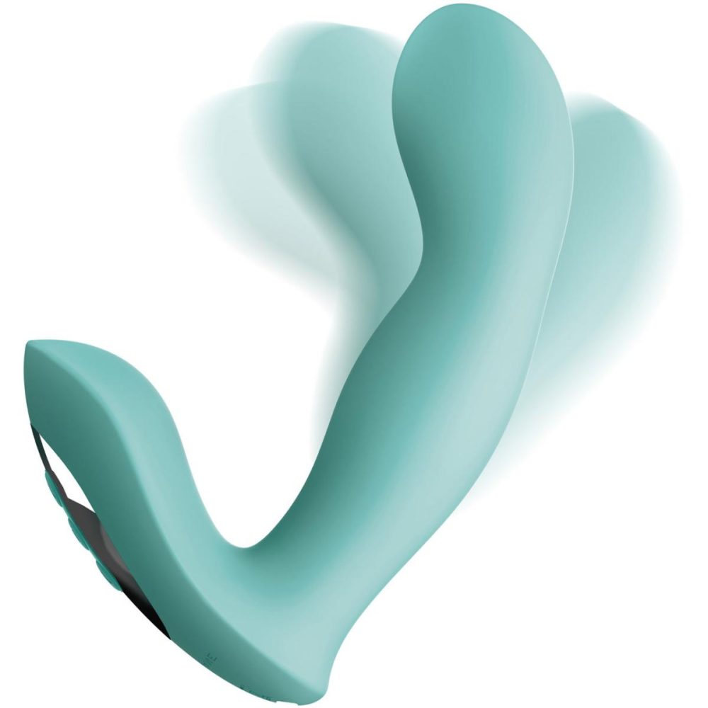 Remote Control Vibrators | JimmyJane Pulsus G-Spot Rechargeable Silicone Dual Stimulation Vibrator With Remote – Teal