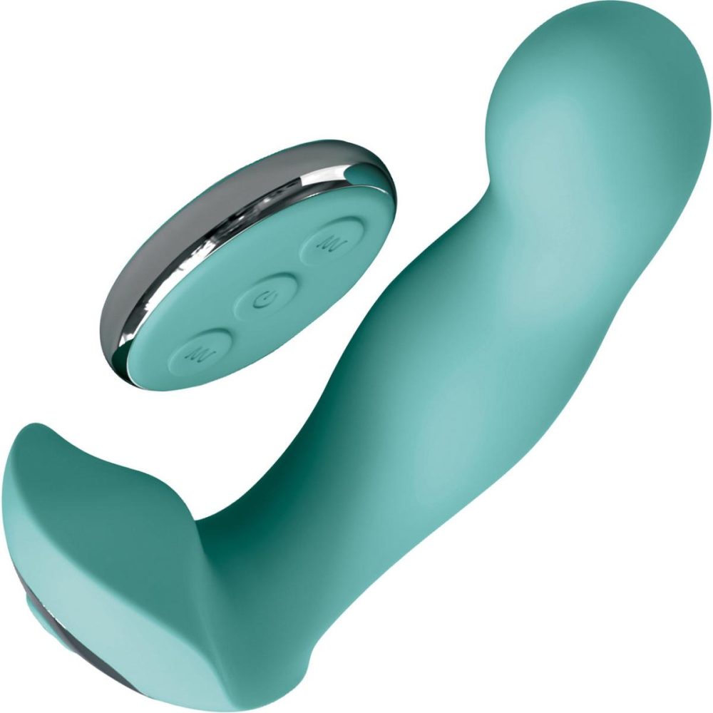 Remote Control Vibrators | JimmyJane Pulsus G-Spot Rechargeable Silicone Dual Stimulation Vibrator With Remote – Teal