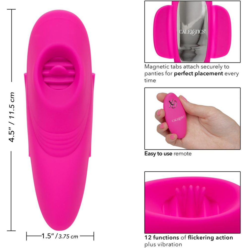 Remote Control Vibrators | Lock-N-Play Remote Flicker Rechargeable Silicone Panty Teaser With Remote – Pink