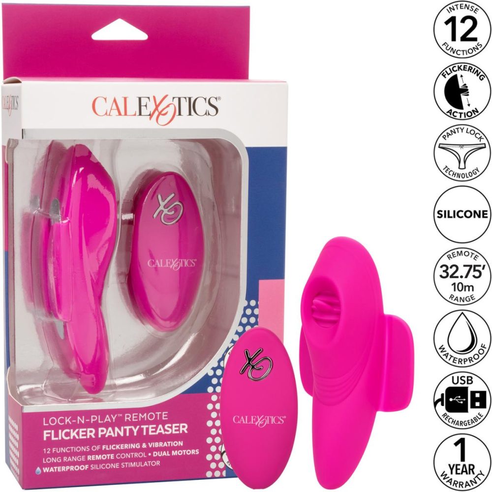 Remote Control Vibrators | Lock-N-Play Remote Flicker Rechargeable Silicone Panty Teaser With Remote – Pink