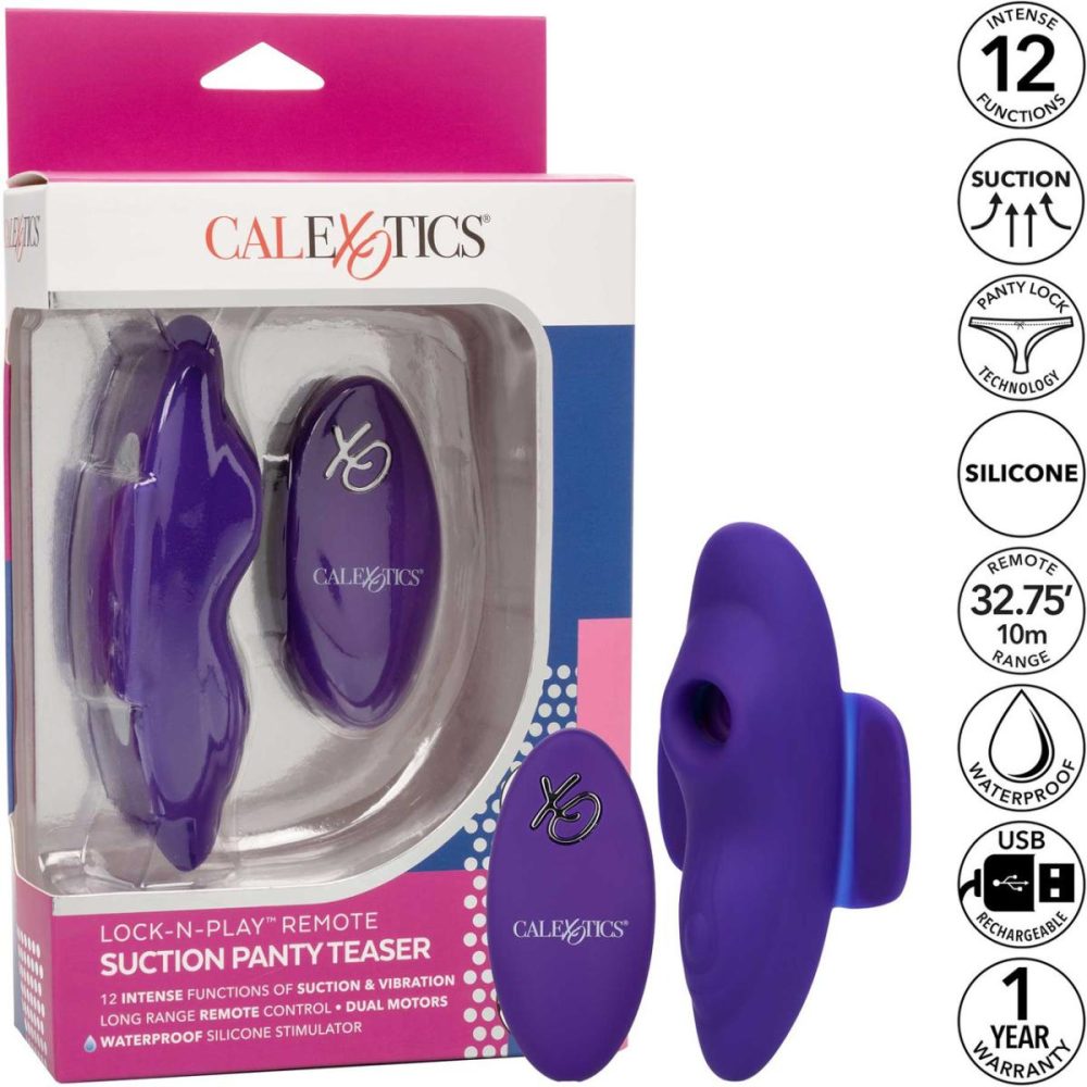 Remote Control Vibrators | Lock-N-Play Remote Suction Rechargeable Silicone Panty Teaser With Remote – Purple