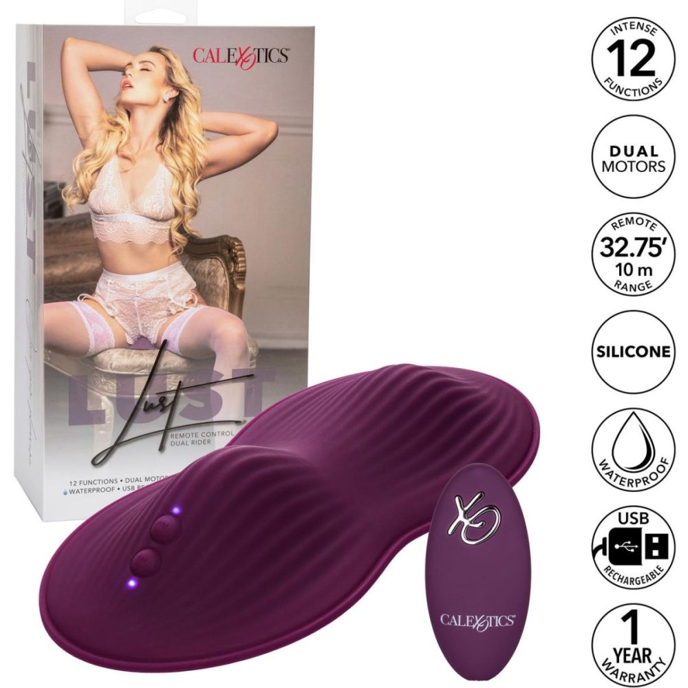 Remote Control Vibrators | Lust Dual Rider Silicone Rechargeable Waterproof Grinding Vibrator With Remote