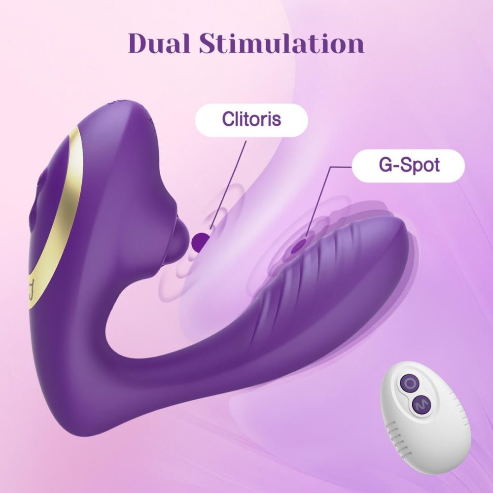 Remote Control Vibrators | OG Pop Silicone Dual Stim G-Spot Vibrator With Clitoral Tapper & Remote – Purple