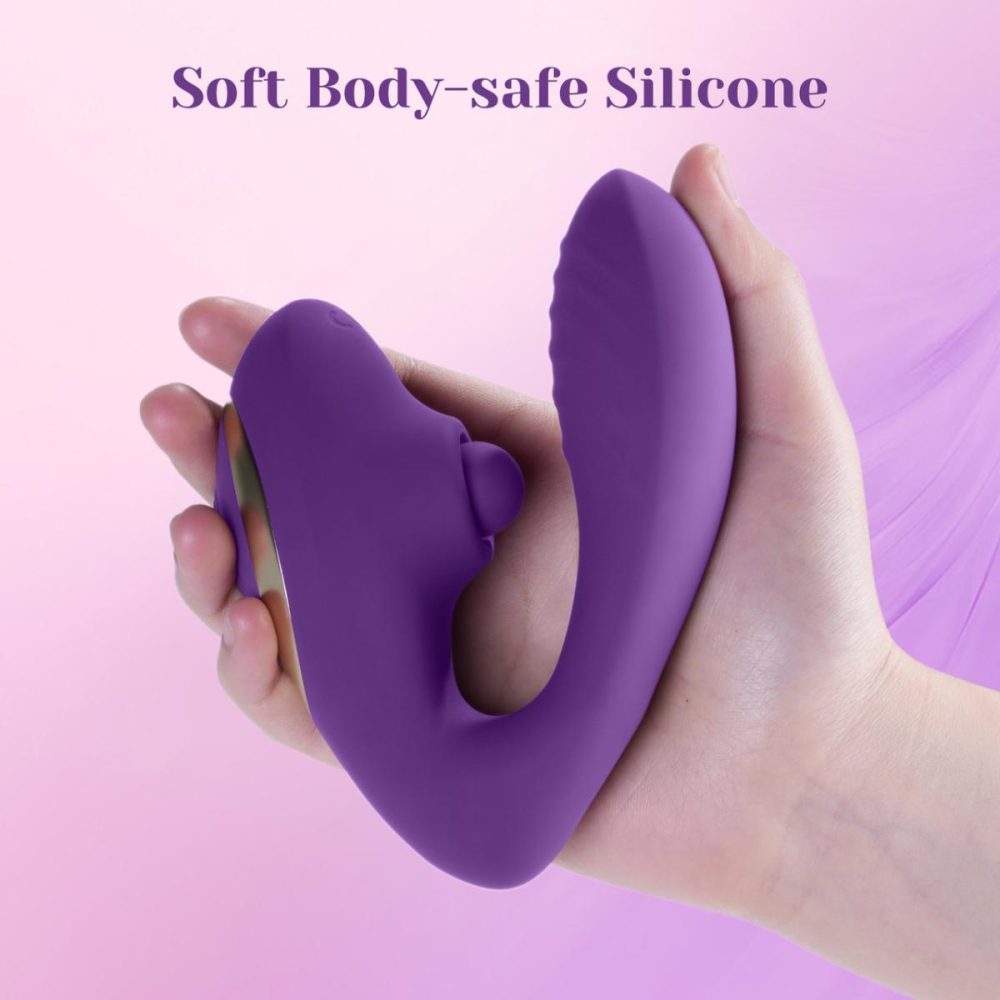 Remote Control Vibrators | OG Pop Silicone Dual Stim G-Spot Vibrator With Clitoral Tapper & Remote – Purple