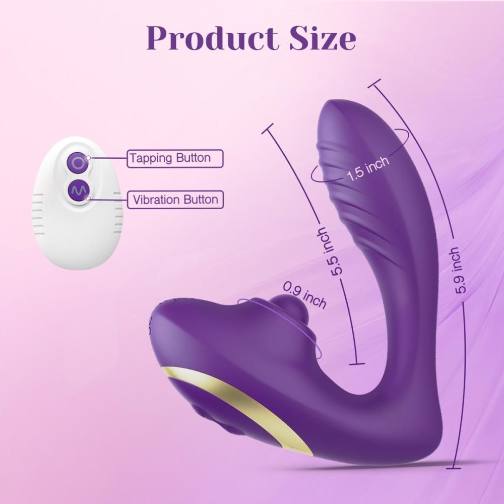 Remote Control Vibrators | OG Pop Silicone Dual Stim G-Spot Vibrator With Clitoral Tapper & Remote – Purple