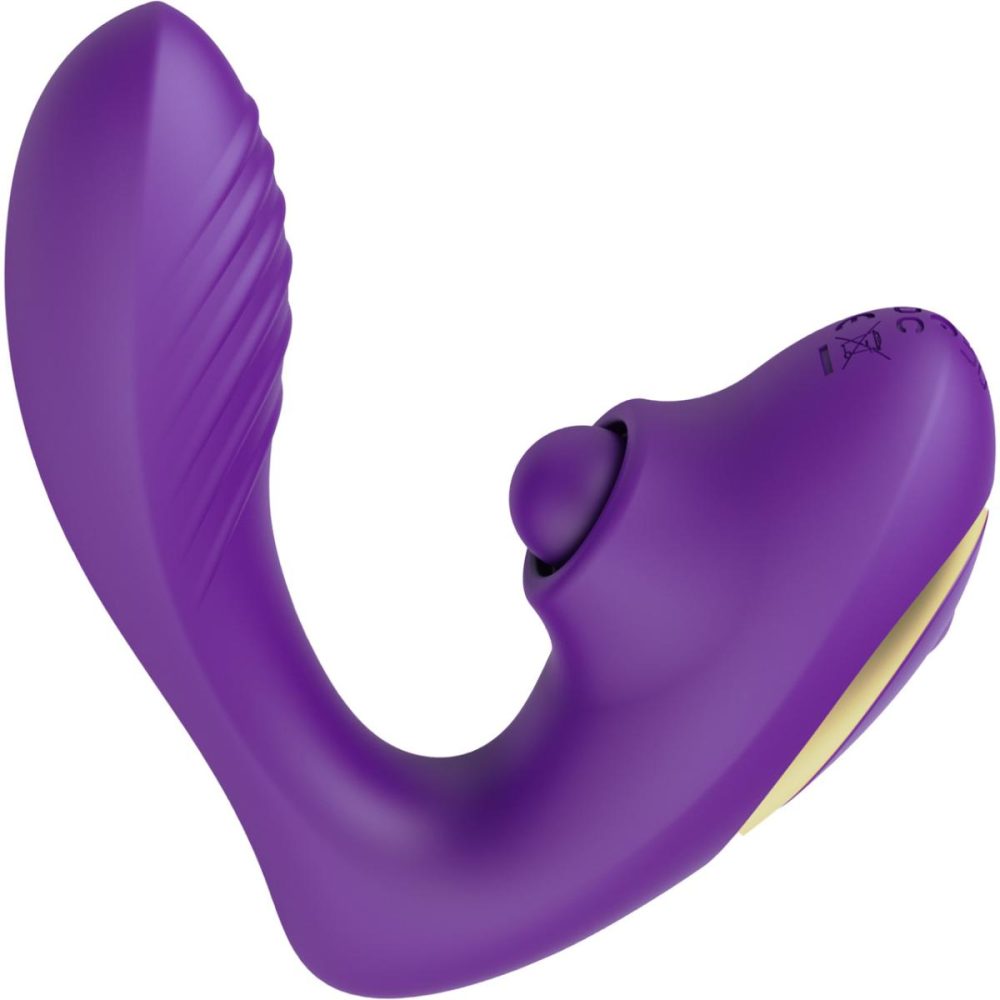 Remote Control Vibrators | OG Pop Silicone Dual Stim G-Spot Vibrator With Clitoral Tapper & Remote – Purple