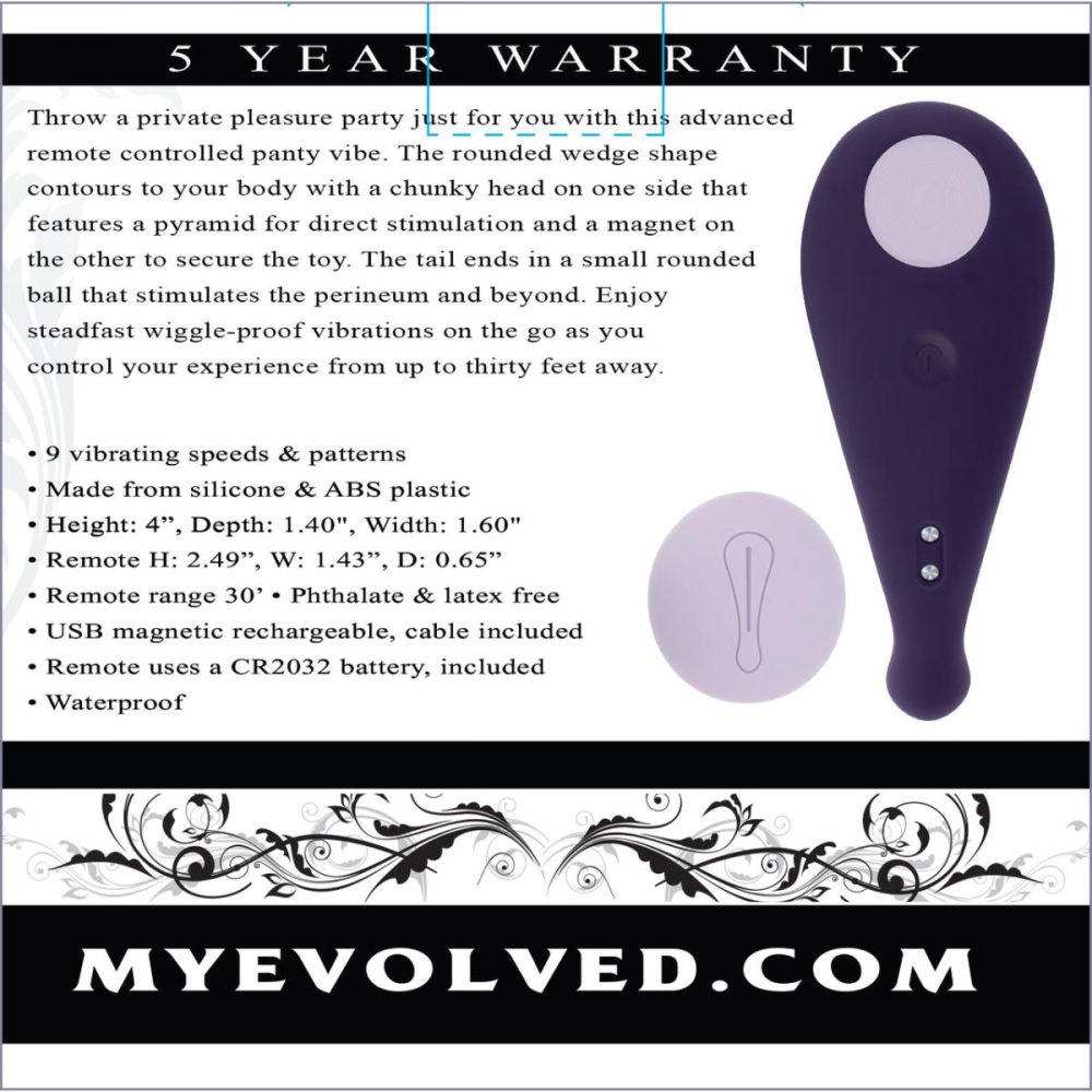 Remote Control Vibrators | Panty Party Rechargeable Silicone Magnetic Panty Vibrator With Remote – Purple