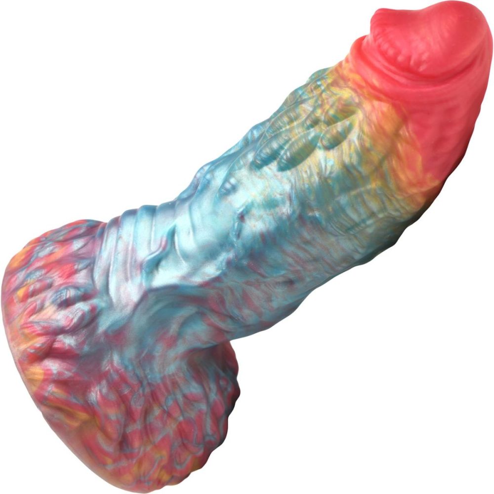 Remote Control Vibrators | Rainbow Phoenix 6.75" Rechargeable Vibrating Silicone Suction Cup Dildo With Remote