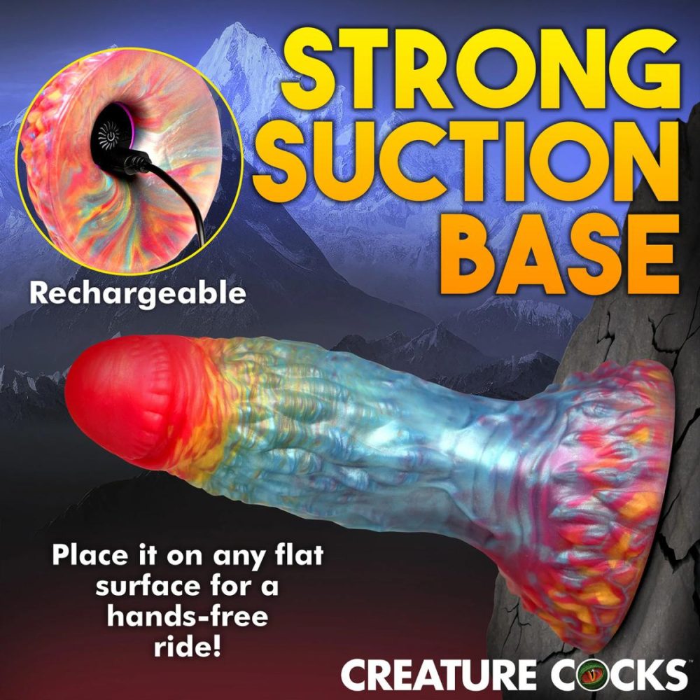 Remote Control Vibrators | Rainbow Phoenix 6.75" Rechargeable Vibrating Silicone Suction Cup Dildo With Remote