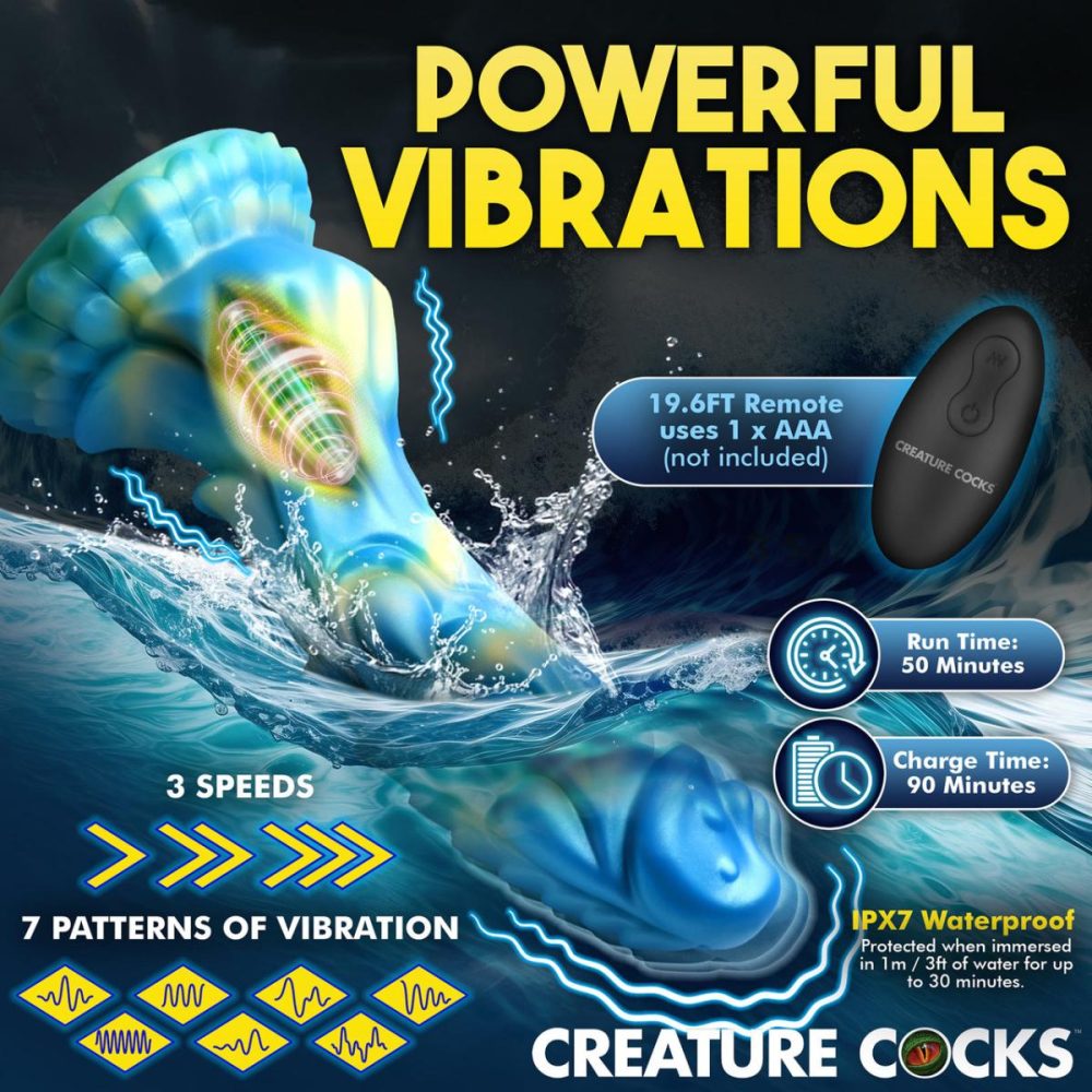 Remote Control Vibrators | Sea Stallion 8.25" Rechargeable Vibrating Silicone Suction Cup Dildo With Remote