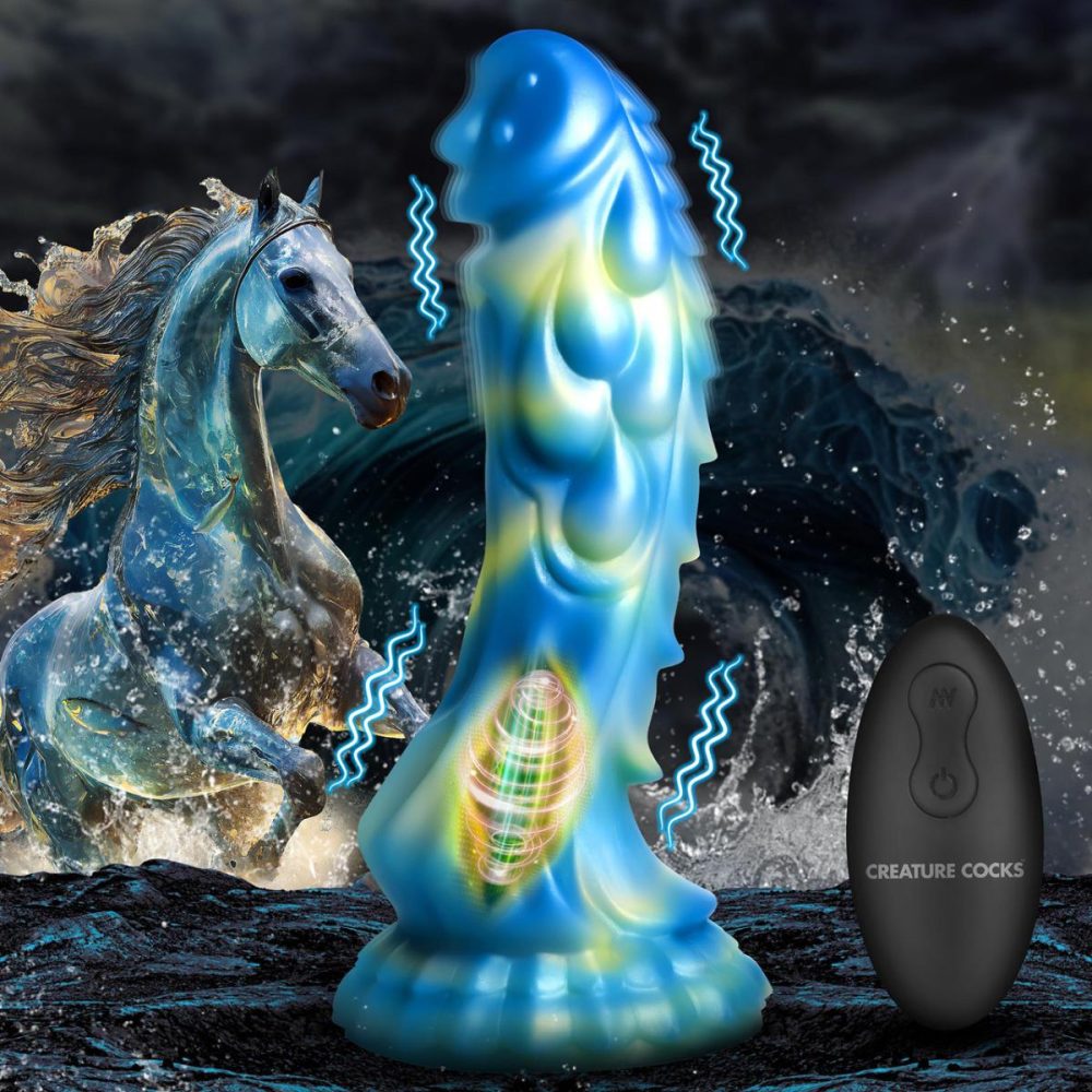 Remote Control Vibrators | Sea Stallion 8.25" Rechargeable Vibrating Silicone Suction Cup Dildo With Remote