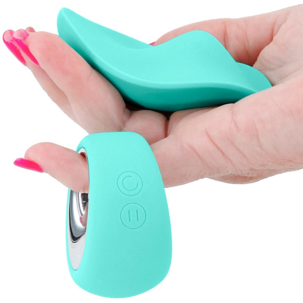 Remote Control Vibrators | Sugar Pop Leila Rechargeable Silicone App Enabled Panty Vibe With Remote – Teal