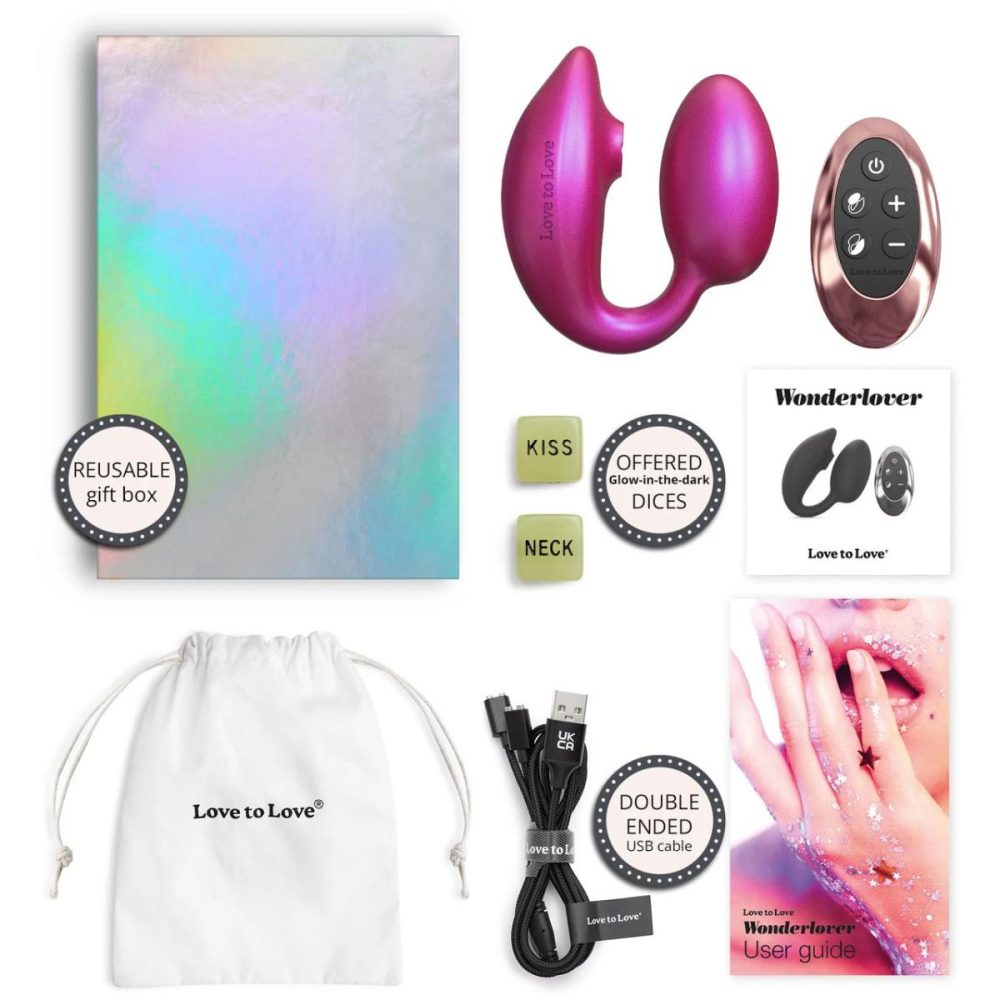 Remote Control Vibrators | Wonderlover Air Pulse Clitoral Stimulator & Vibrating G-Spot Egg Love To Love – Iridescent Berry