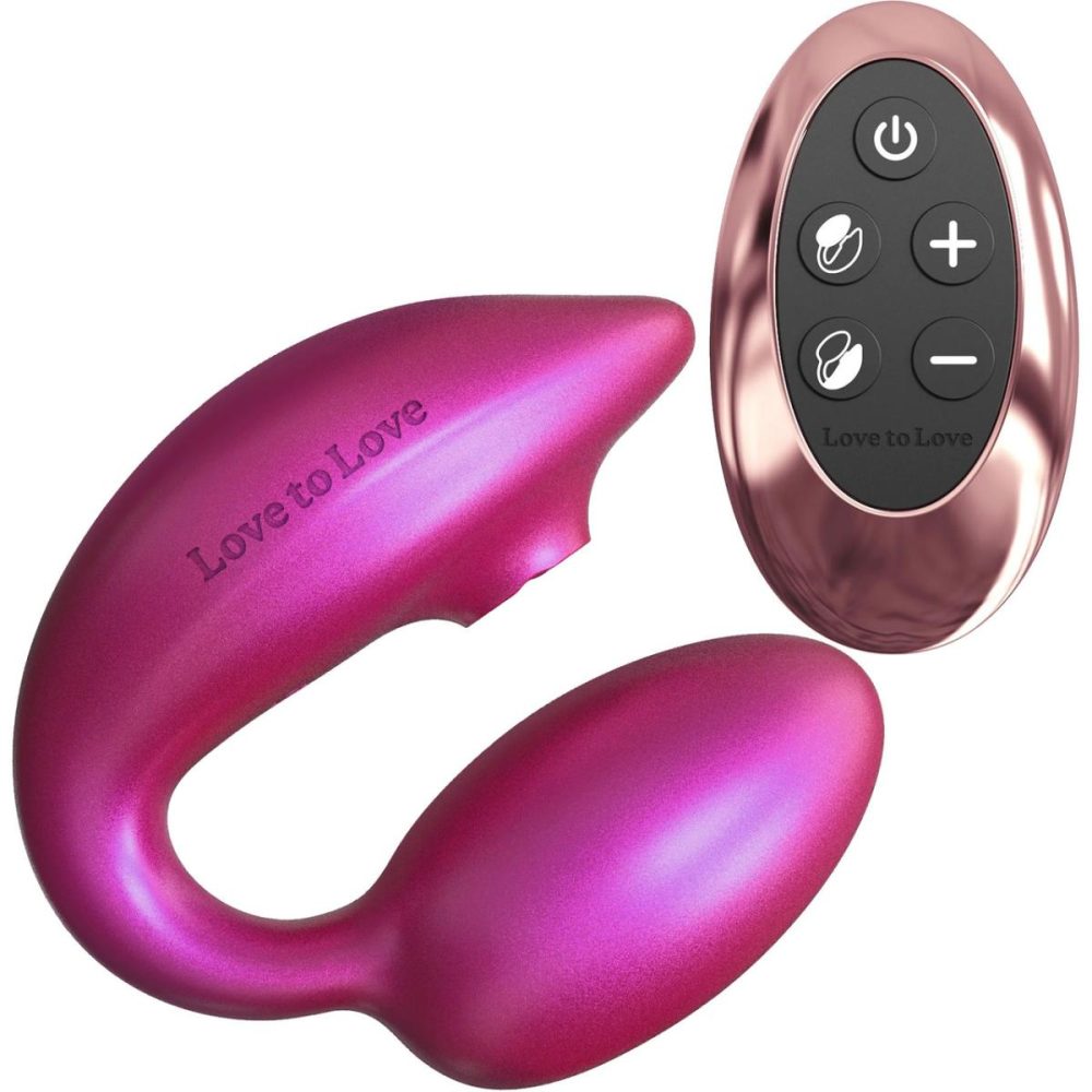 Remote Control Vibrators | Wonderlover Air Pulse Clitoral Stimulator & Vibrating G-Spot Egg Love To Love – Iridescent Berry