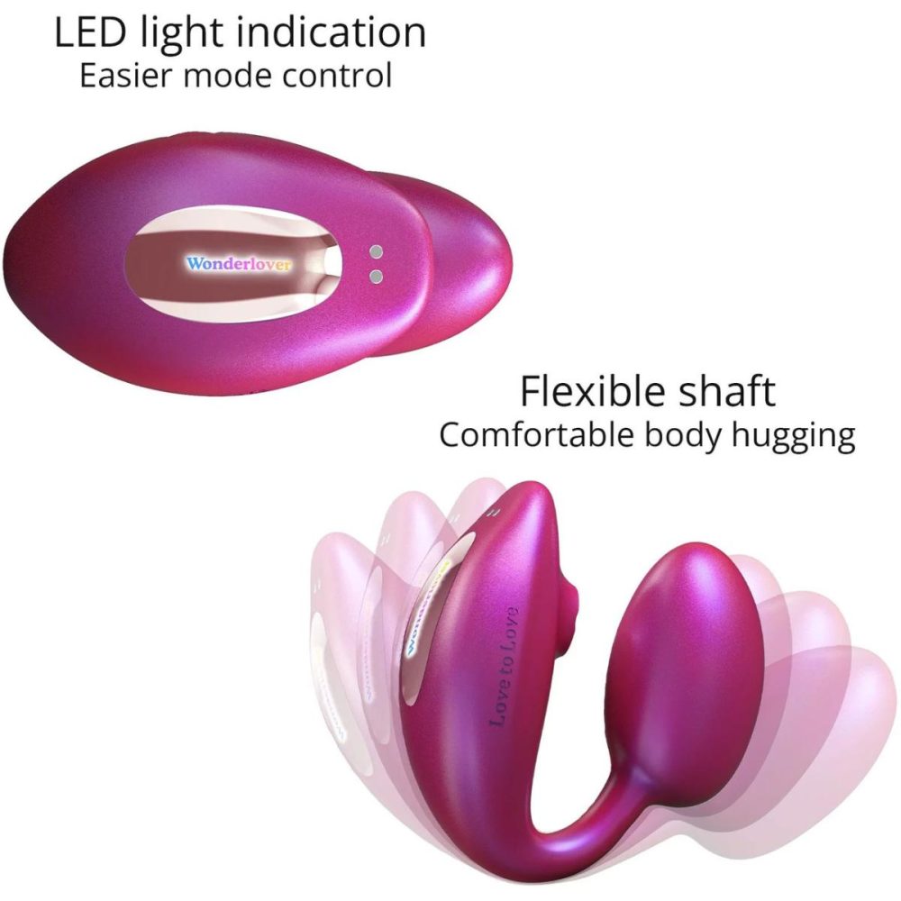 Remote Control Vibrators | Wonderlover Air Pulse Clitoral Stimulator & Vibrating G-Spot Egg Love To Love – Iridescent Berry