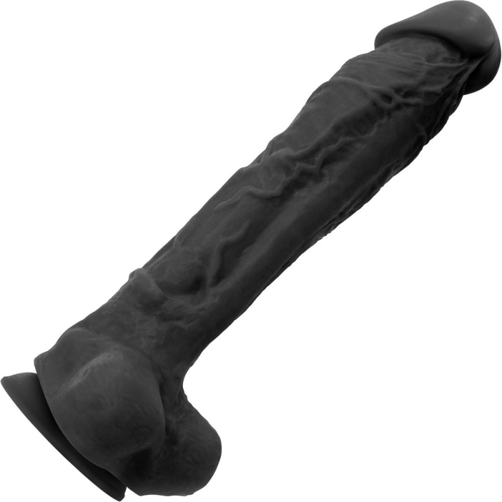 Semi-Realistic Dildos | Colours Pleasures 10 Inch Black Silicone Suction Cup Dildo