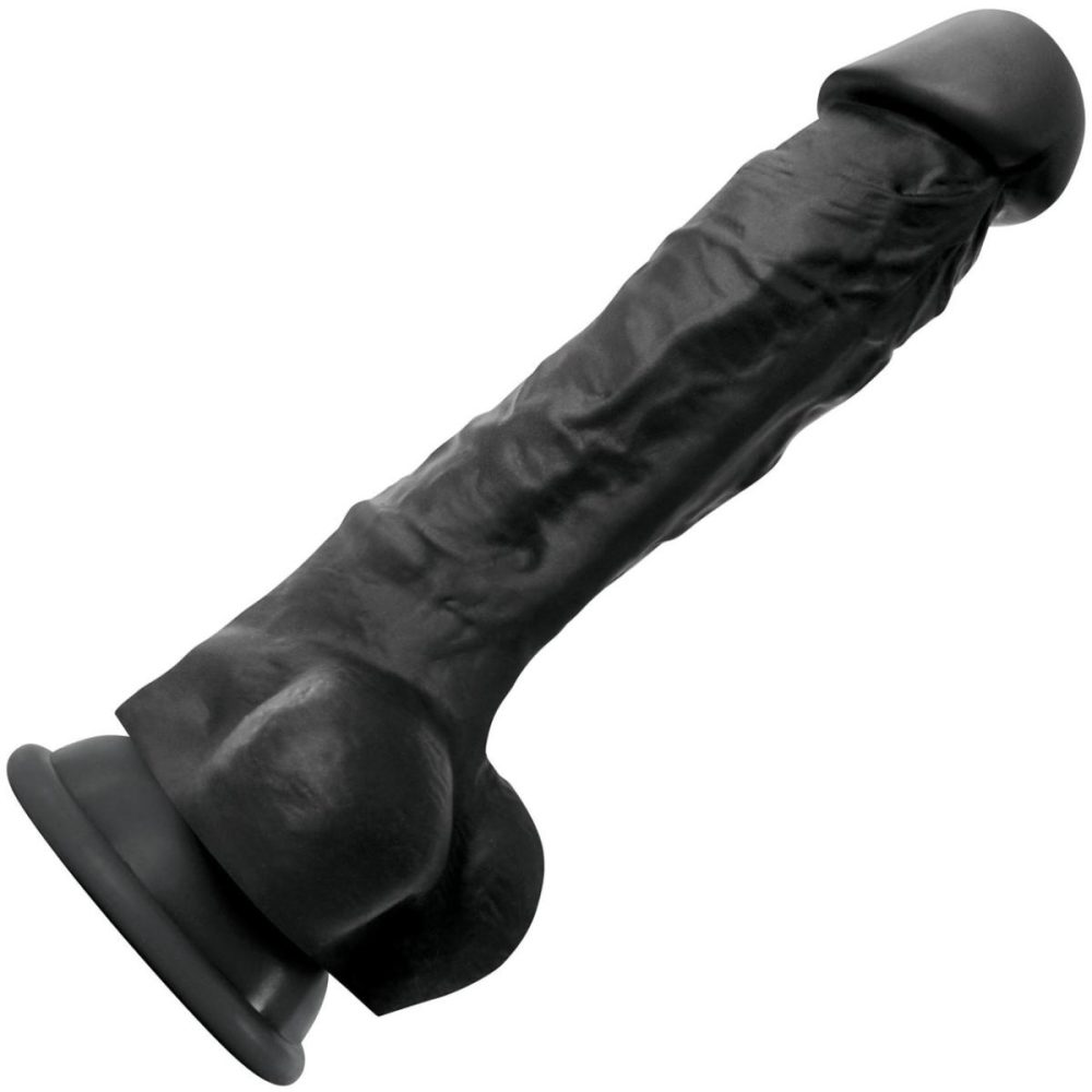 Semi-Realistic Dildos | Colours Pleasures 7 Inch Black Silicone Suction Cup Dildo