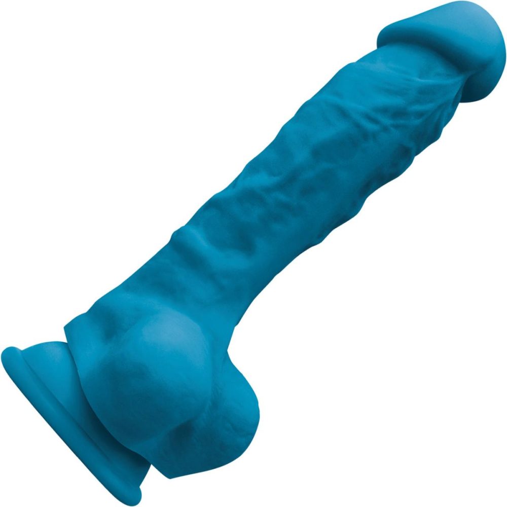 Semi-Realistic Dildos | Colours Pleasures 7 Inch Blue Silicone Suction Cup Dildo