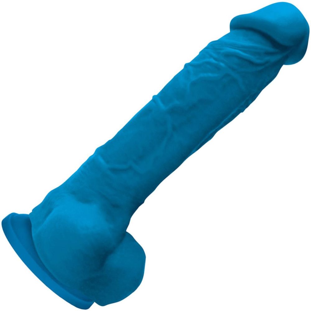 Semi-Realistic Dildos | Colours Pleasures 8 Inch Blue Silicone Suction Cup Dildo