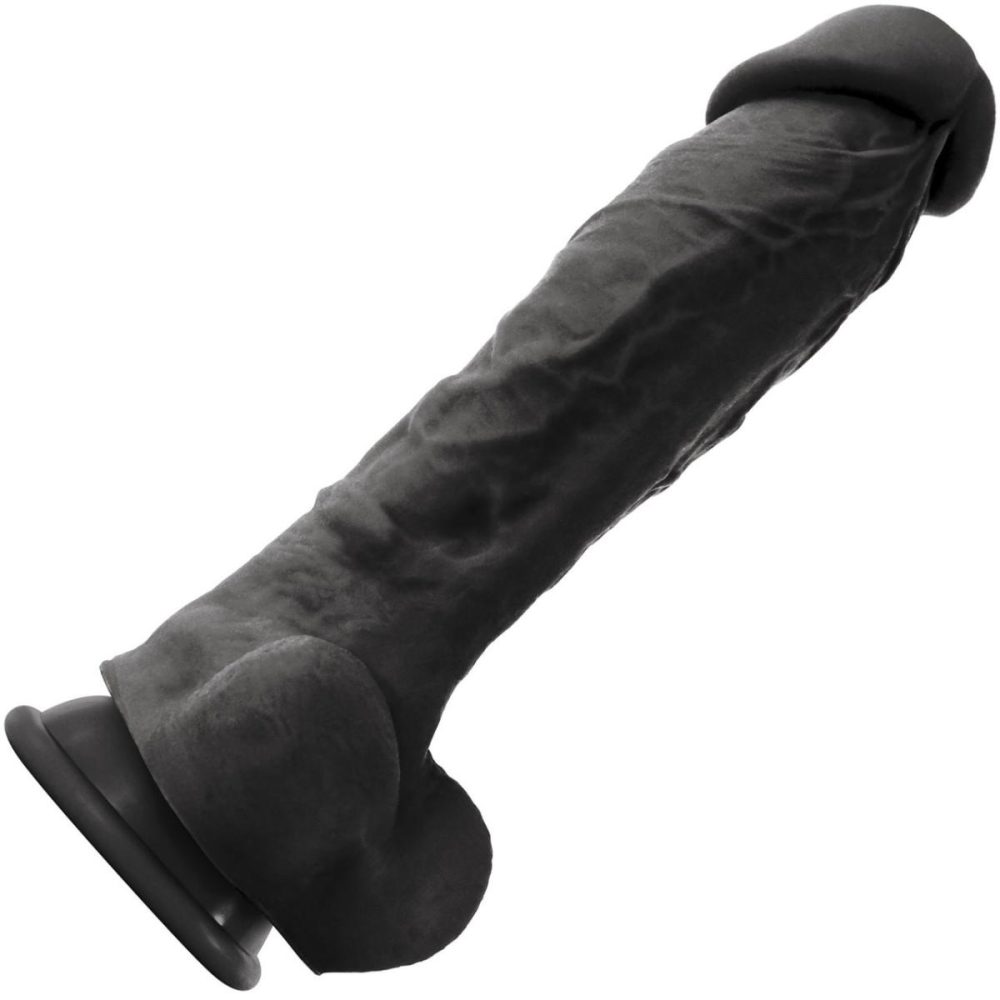 Semi-Realistic Dildos | ColourSoft 8 Inch Black Silicone Suction Cup Dildo