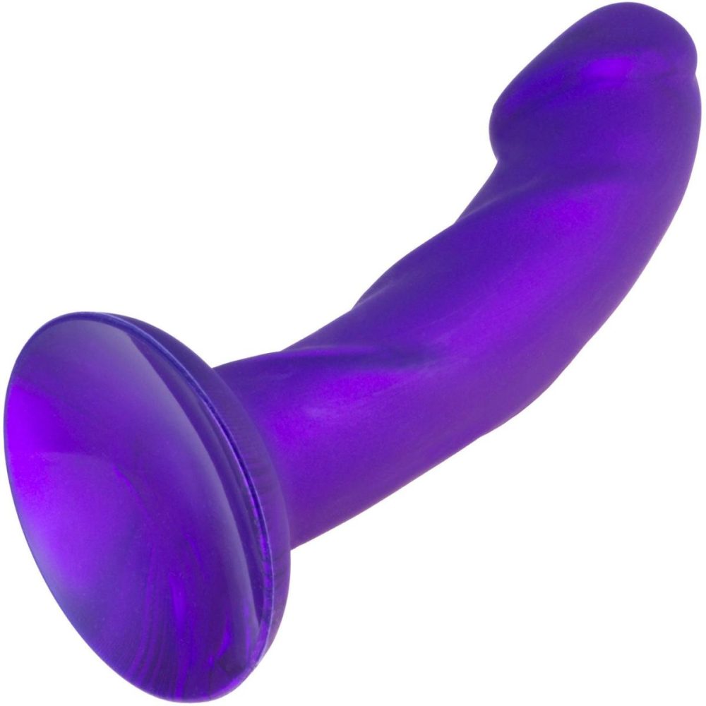 Semi-Realistic Dildos | Flame Metallic Violet Suction Cup Silicone Dildo