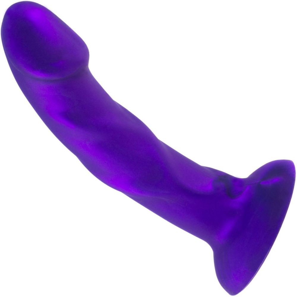 Semi-Realistic Dildos | Flame Metallic Violet Suction Cup Silicone Dildo