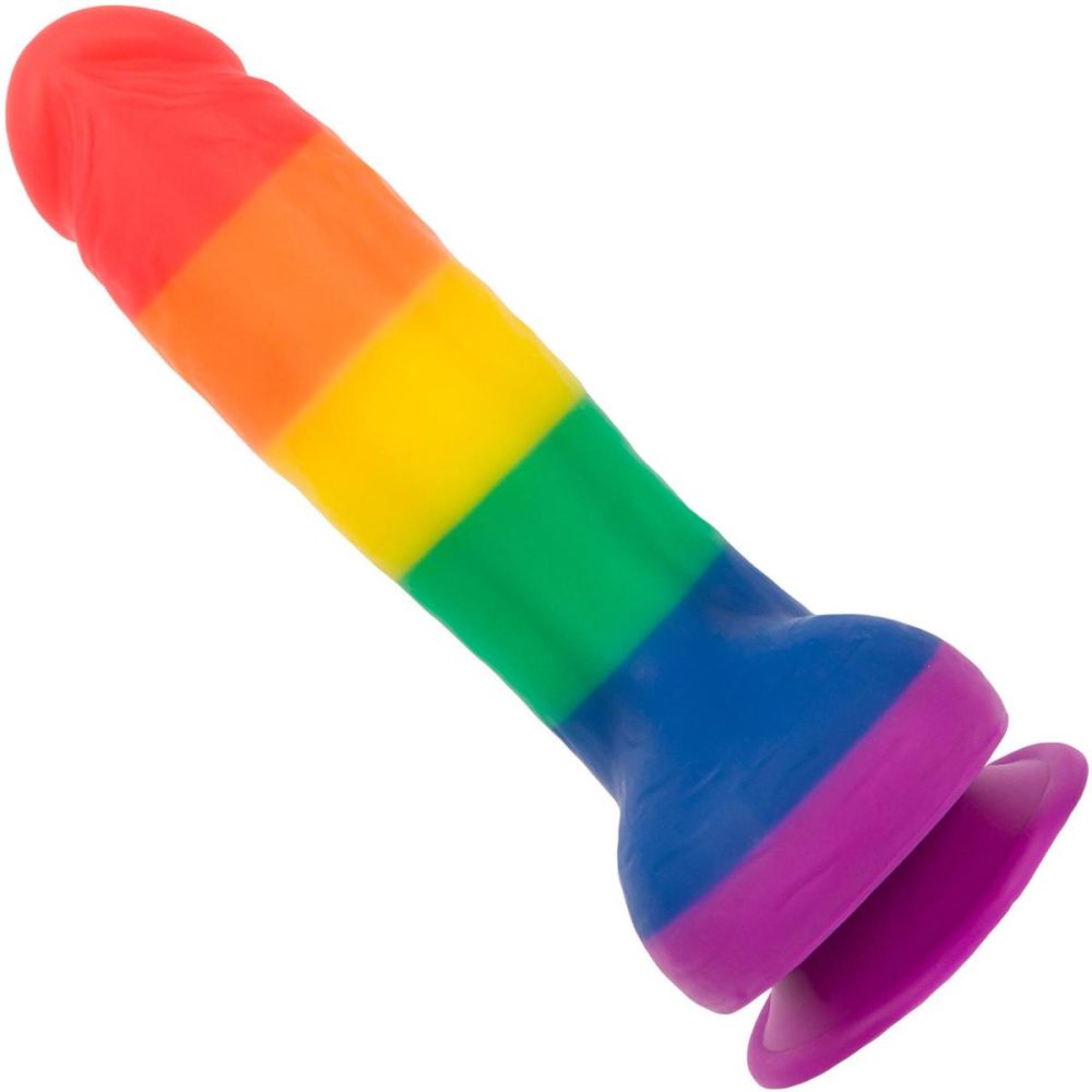 Semi-Realistic Dildos | – Justin 8" Silicone Suction Cup Dildo With Balls – Pride