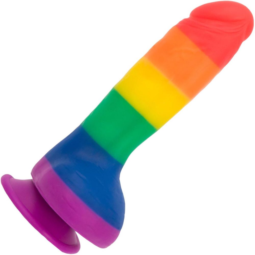 Semi-Realistic Dildos | – Justin 8" Silicone Suction Cup Dildo With Balls – Pride