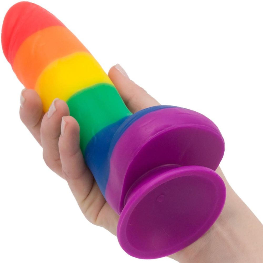 Semi-Realistic Dildos | – Justin 8" Silicone Suction Cup Dildo With Balls – Pride