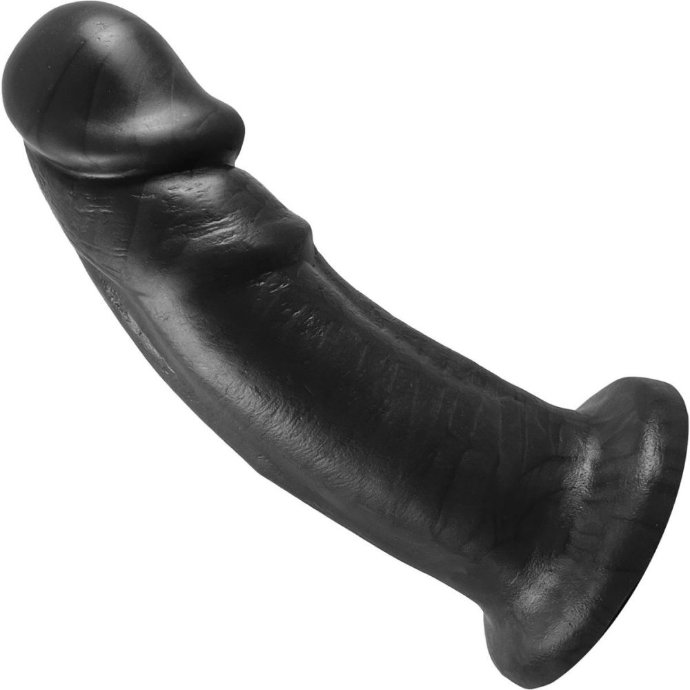 Semi-Realistic Dildos | Large Realistic Bent Silicone Dildo – Black