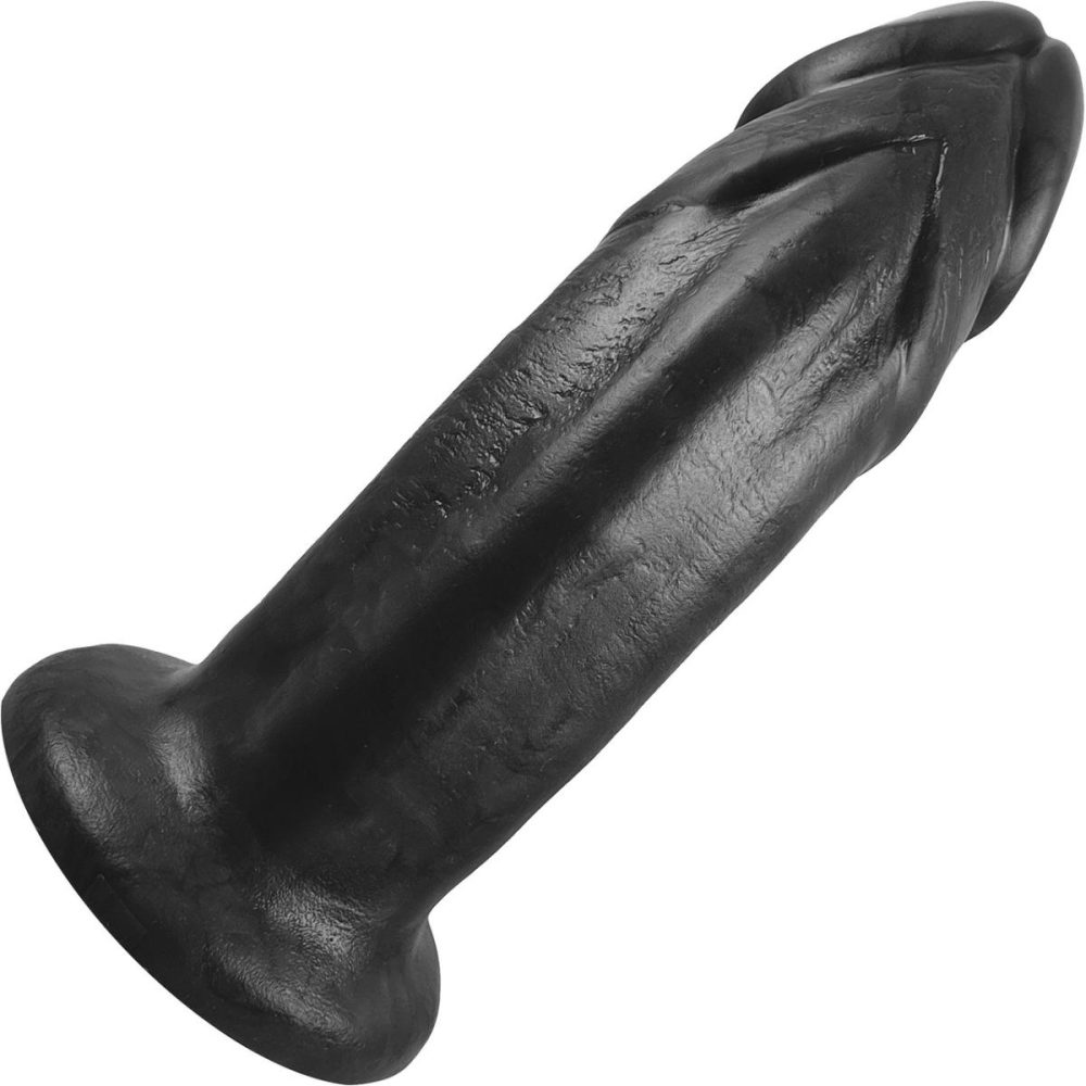 Semi-Realistic Dildos | Large Realistic Bent Silicone Dildo – Black