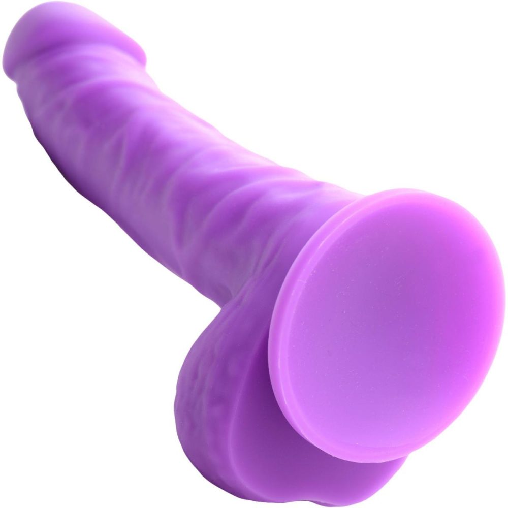 Semi-Realistic Dildos | Lollicock 7.25" Silicone Suction Cup Dildo With Balls – Grape